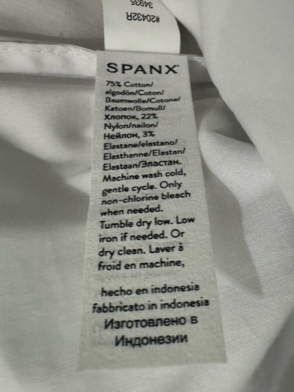 SPANX White No Gape Cotton/Nylon/Elastane Shirt Size Medium - Picture 9 of 13